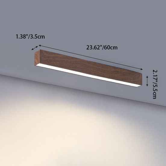Contemporary Wood Grain Aluminum LED Flush Mount Ceiling Light