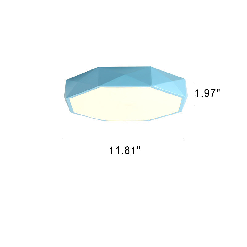 Nordic Macaron Diamond-Shaped Acrylic LED Flush Mount Ceiling Light