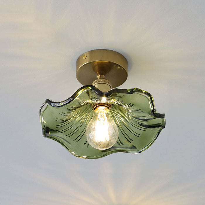 Bello Hibiscus Plafondlamp | Glas & Gouden Accenten, Warm Licht
