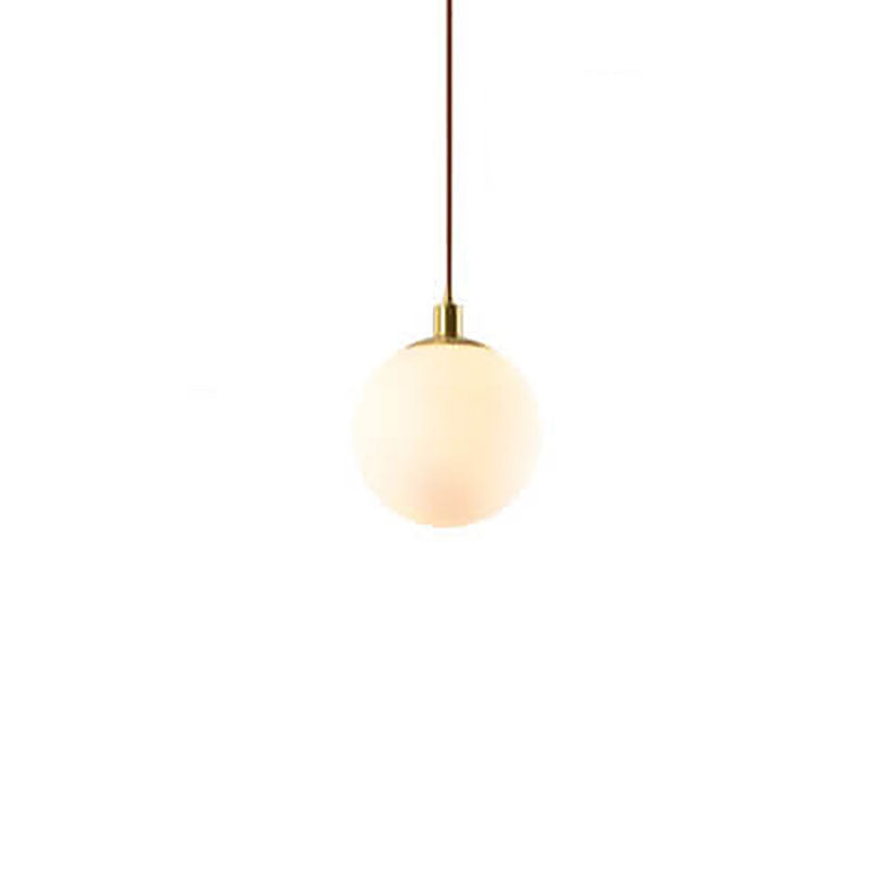 Scandinavian Minimalist White Orb Single Pendant Light