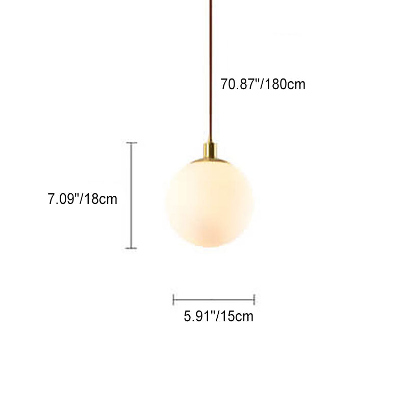 Scandinavian Minimalist White Orb Single Pendant Light