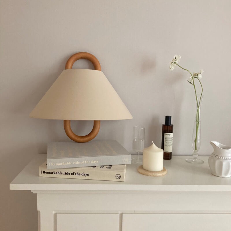 Bela Wall Sconce | Natural Beechwood, Soft Fabric Shade