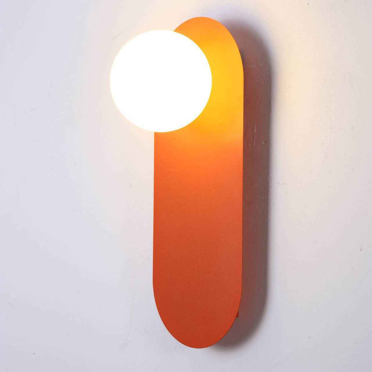 Nordic Minimalist Glass Orange Ring 1-Light Wall Sconce