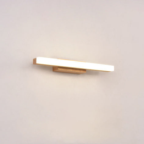 Nordic Minimalist Wooden LED Wall Sconce - Long Strip Vanity Light