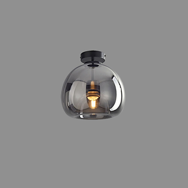 Navi Glass Ball Ceiling Light | Semi-Flush Mount, Smoke Grey or Amber