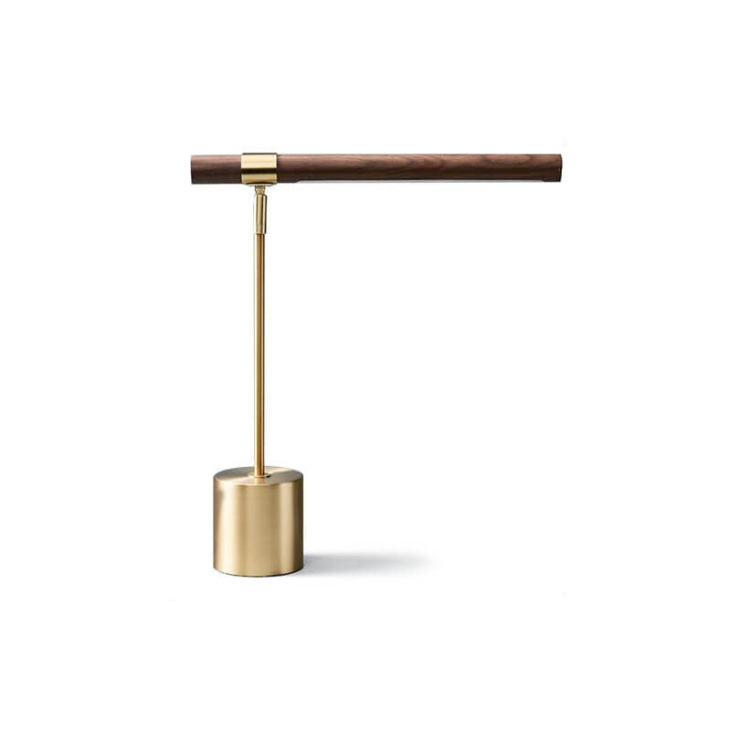 Nordic Minimalist Wood Grain Cylindrical LED Table Lamp with Hardware Base