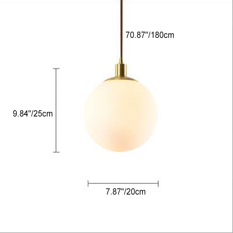 Scandinavian Minimalist White Orb Single Pendant Light