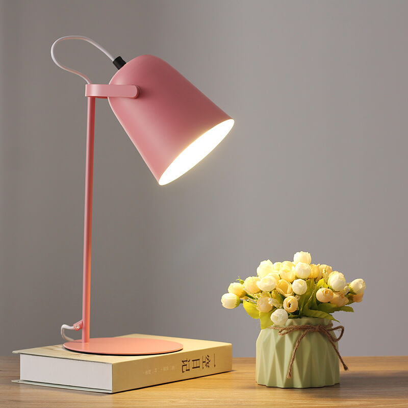 Nordic Macaron-Inspired Creative Iron Bucket 1-Light Table Lamp