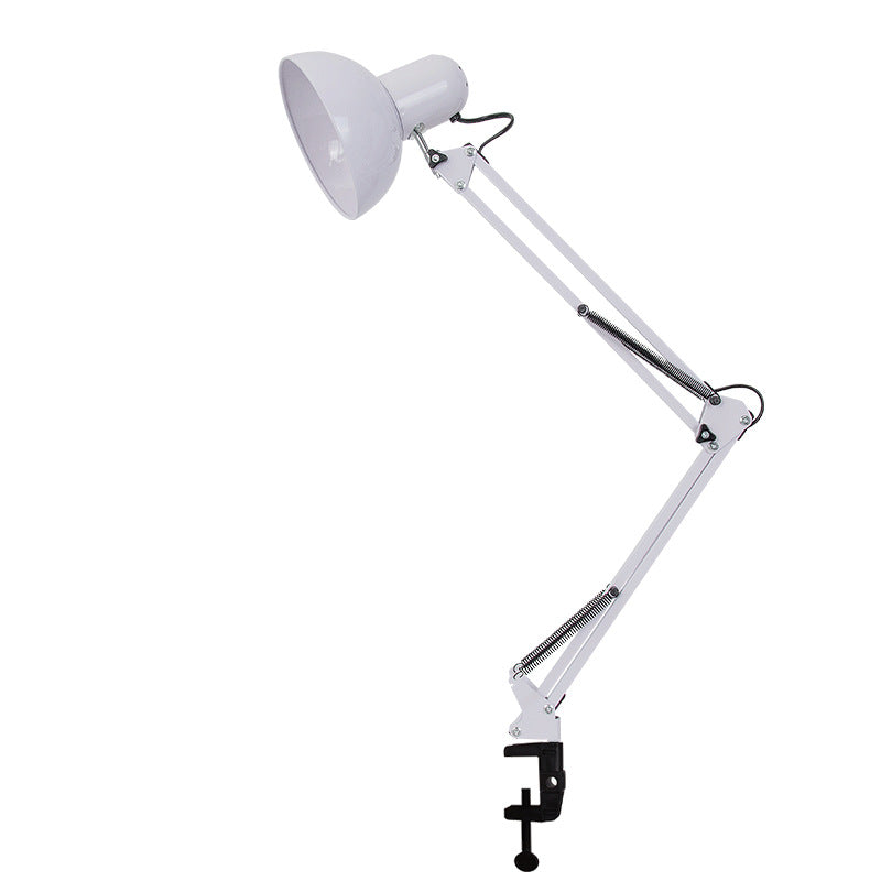 Contemporary Minimalist Retractable Long Arm Clip Table Lamp - 1-Light ABS Design for Bedroom