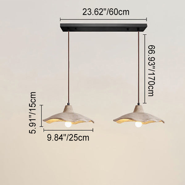Japanese Vintage Floral Design Cement Island Chandelier - 1/2/3-Light Options