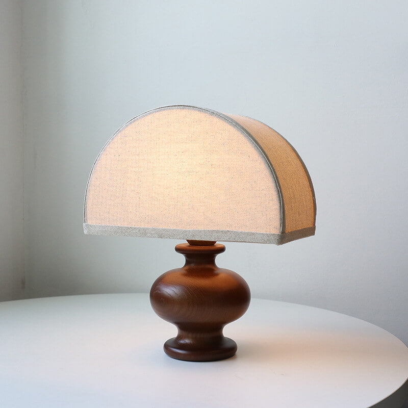 Vintage Solid Wood Table Lamp with Wabi-Sabi Design - Japanese Style, 1-Light