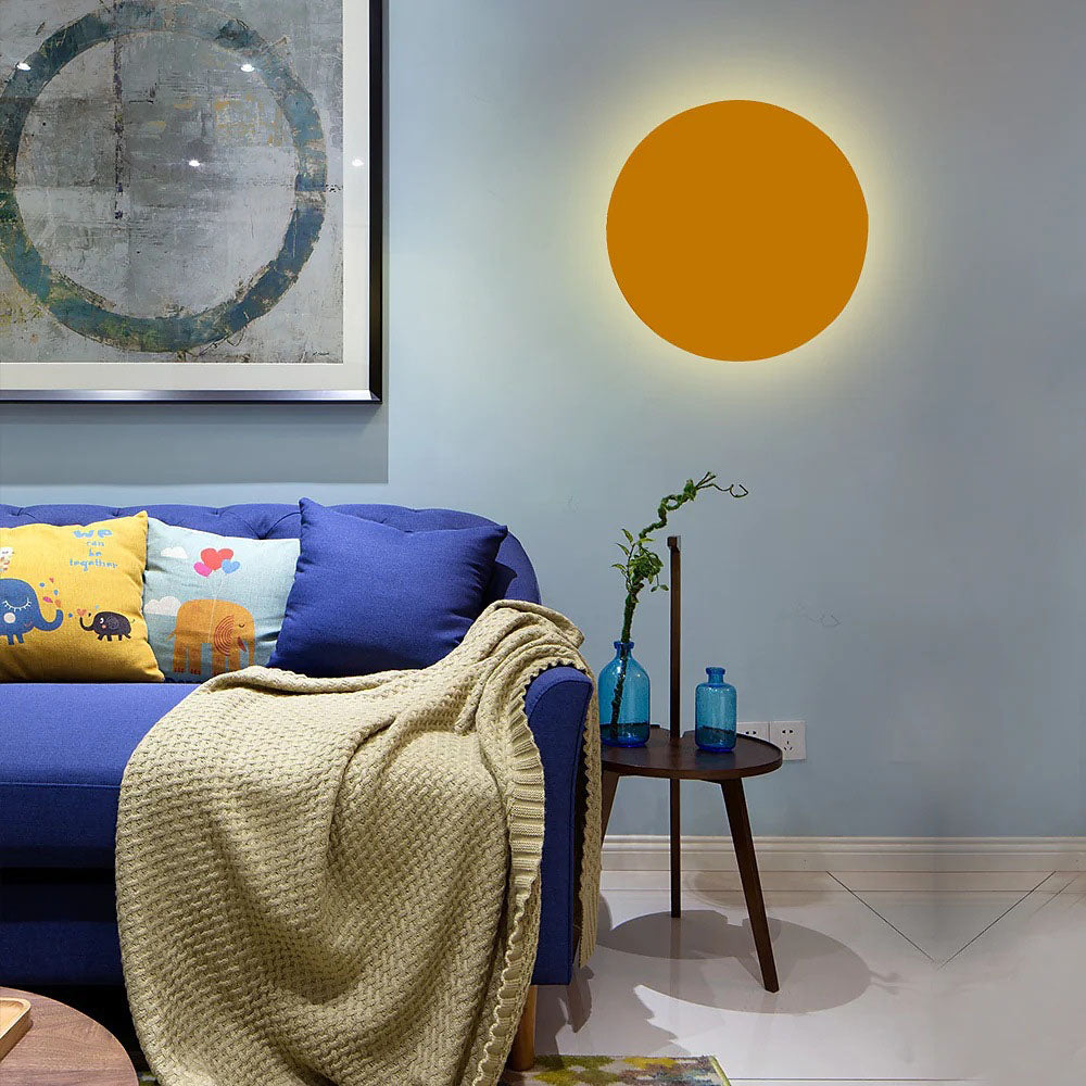 Contemporary Colorful Round Iron LED Wall Sconce