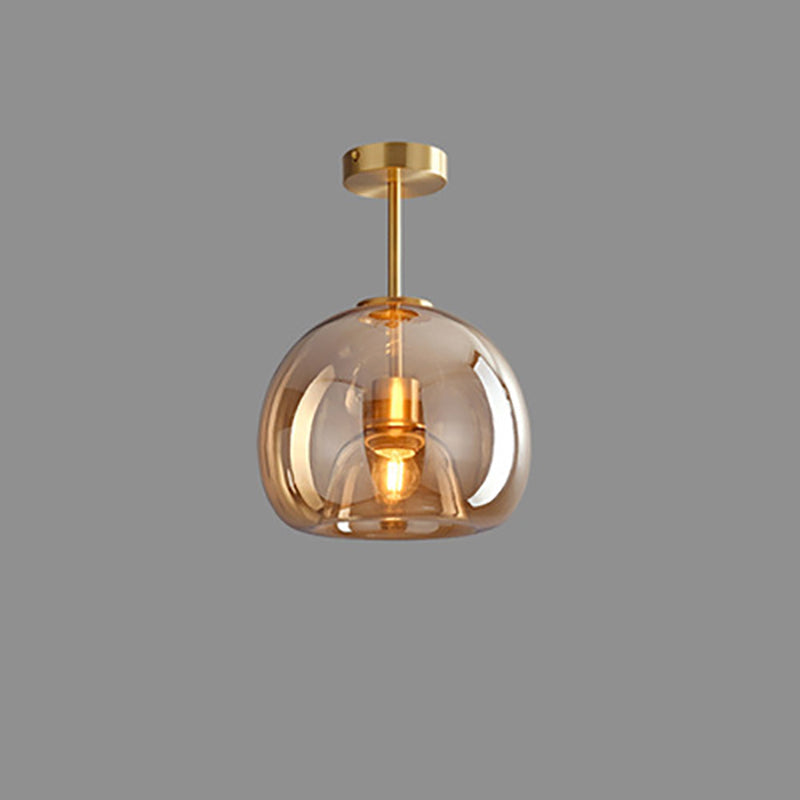 Navi Glass Ball Ceiling Light | Semi-Flush Mount, Smoke Grey or Amber