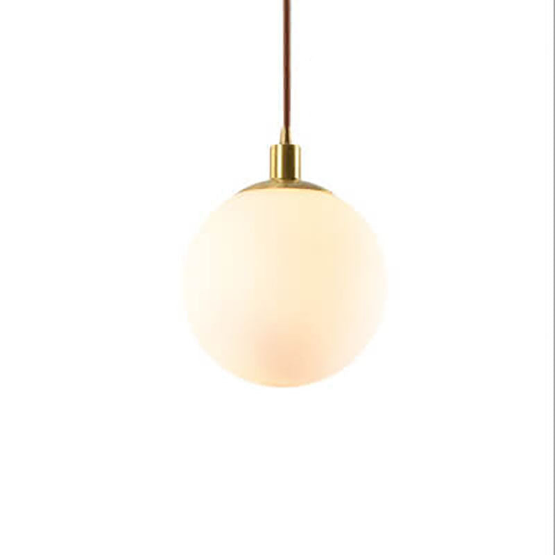 Scandinavian Minimalist White Orb Single Pendant Light