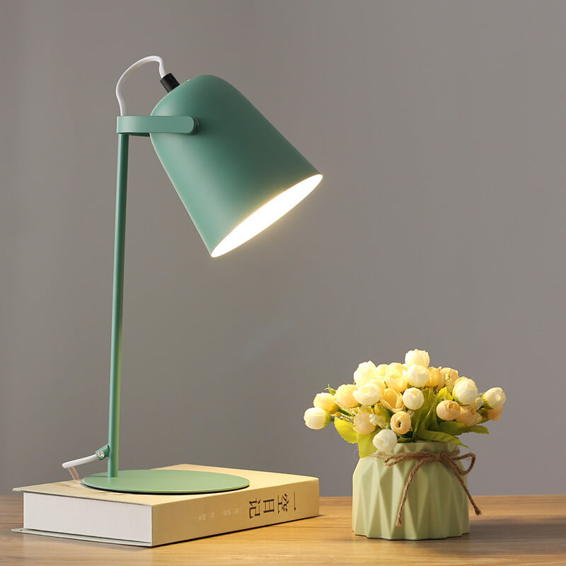 Nordic Macaron-Inspired Creative Iron Bucket 1-Light Table Lamp
