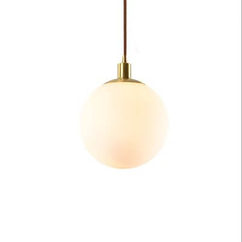 Scandinavian Minimalist White Orb Single Pendant Light