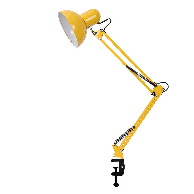 Contemporary Minimalist Retractable Long Arm Clip Table Lamp - 1-Light ABS Design for Bedroom