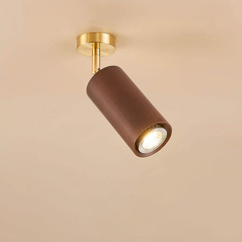Nordic Minimalist Walnut Wood Linear Track LED Ceiling Light - Available in 1, 2, 3, or 4 Lights