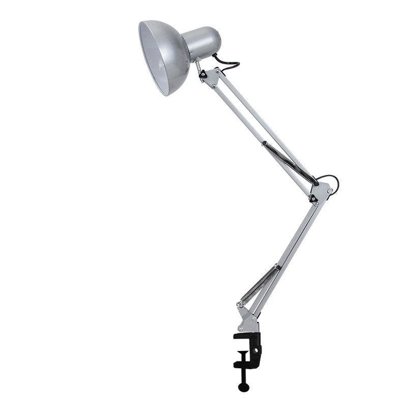 Contemporary Minimalist Retractable Long Arm Clip Table Lamp - 1-Light ABS Design for Bedroom