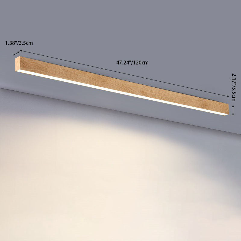 Contemporary Wood Grain Aluminum LED Flush Mount Ceiling Light