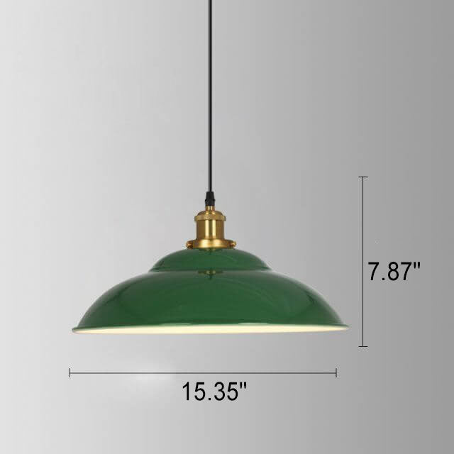 Vintage Industrial Green Iron Dome Cone Pendant Light - 1-Light Design