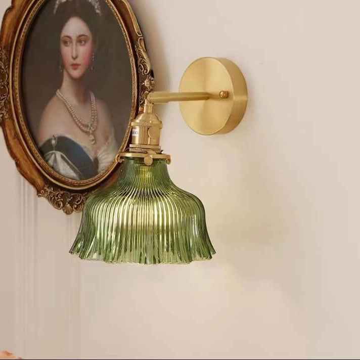Nordic Minimalist Copper and Glass 1-Light Wall Sconce