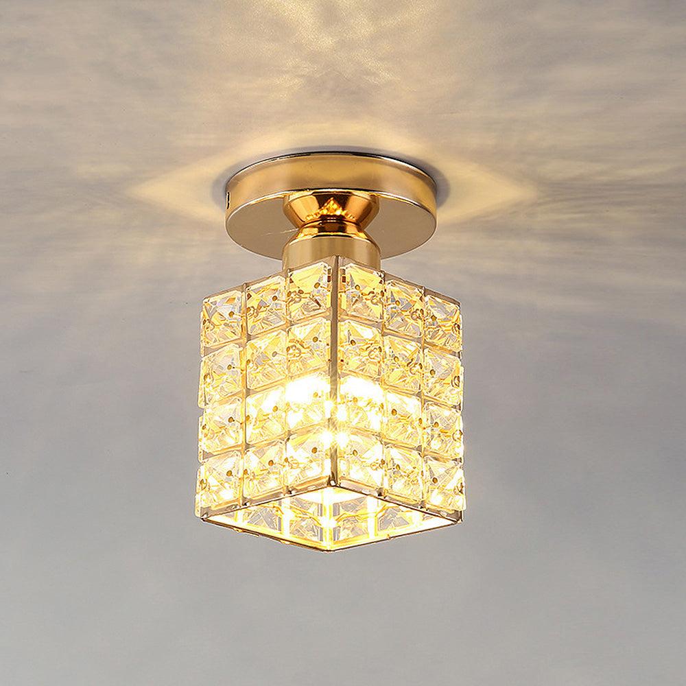 Elara Plafondlamp | Goud & Glas, E27 Fitting, Compact Design