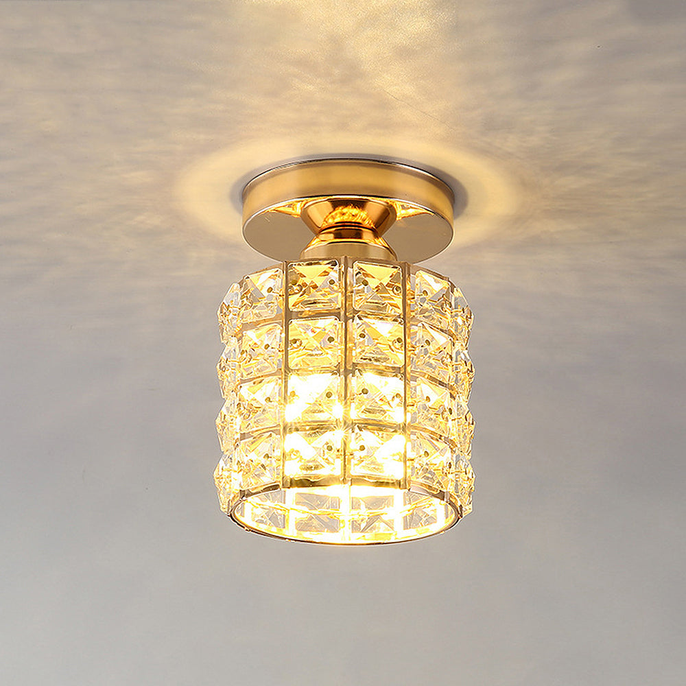 Elara Plafondlamp | Goud & Glas, E27 Fitting, Compact Design