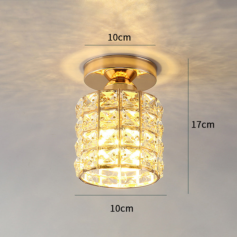 Elara Plafondlamp | Goud & Glas, E27 Fitting, Compact Design
