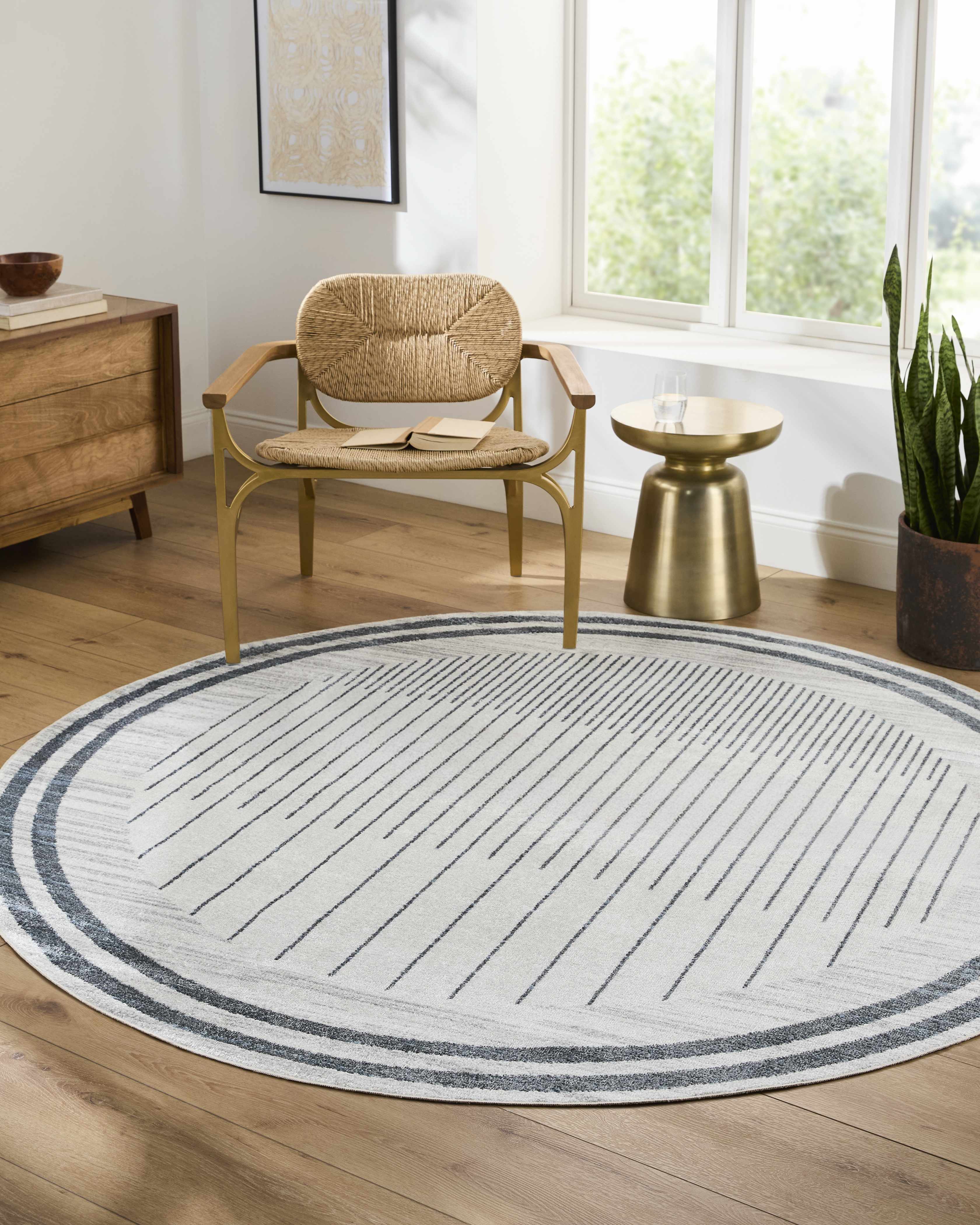 Talon Medium Gray Area Rug  Machine Washable, Contemporary