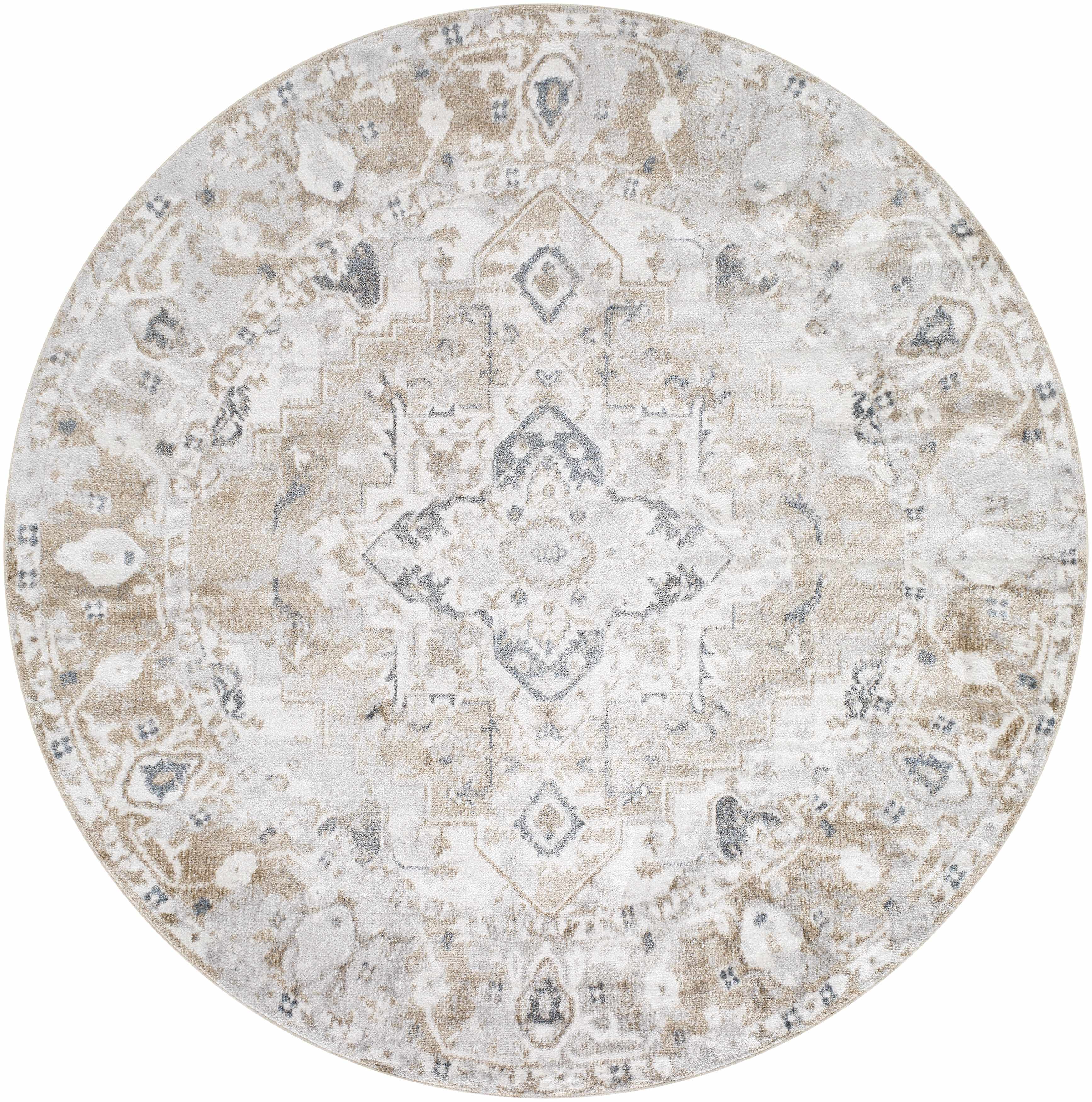 Belo Washable Rug  Machine Woven  Off White, Blue, Tan
