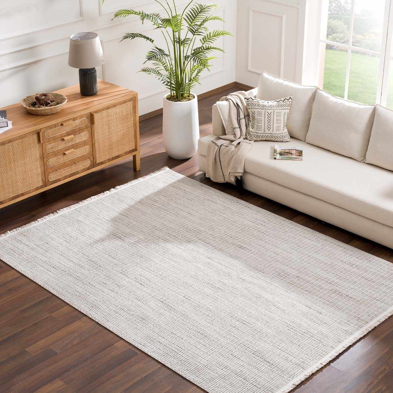 Gala Cream Area Rug  Transitional Style  Low Pile Polyester