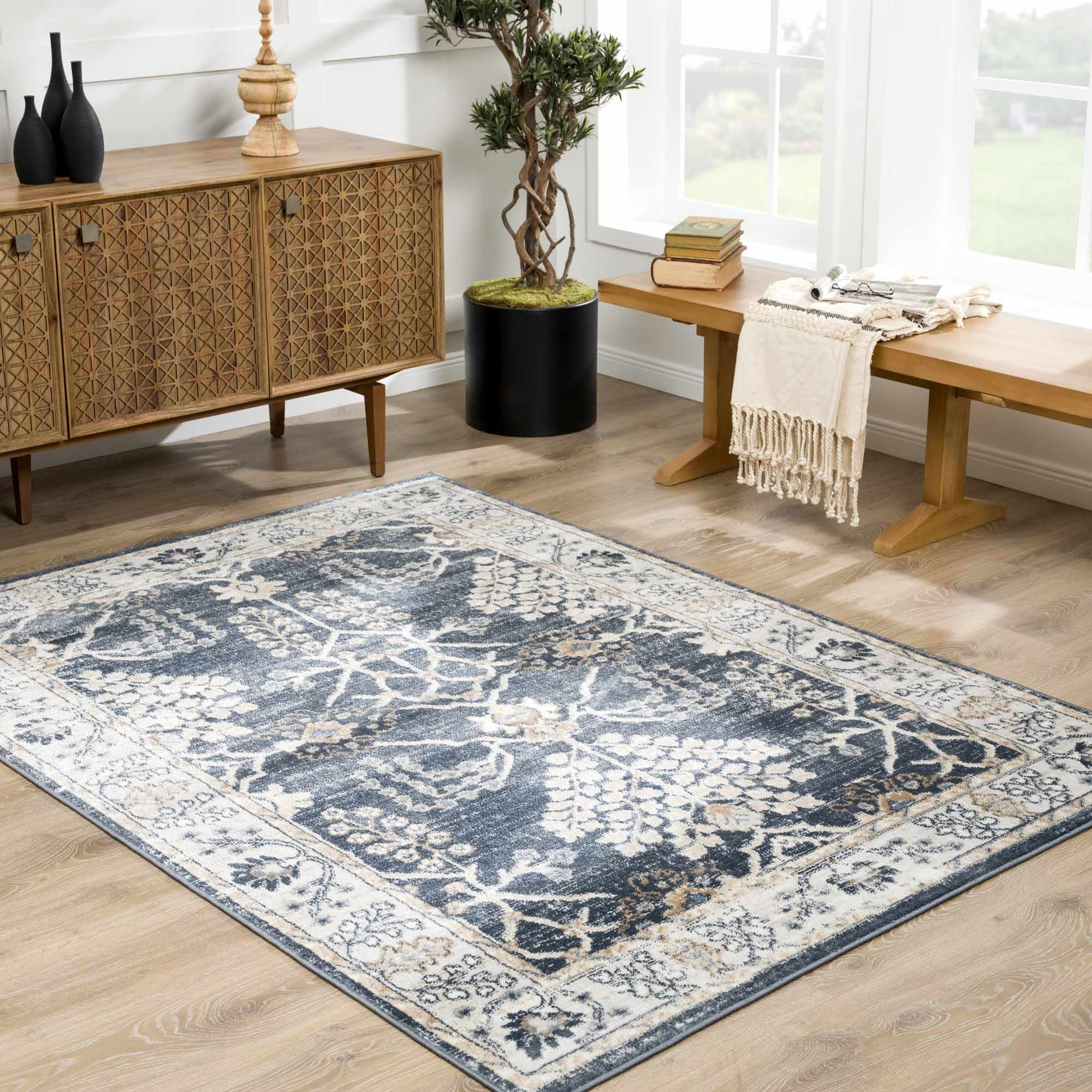 Sable Area Rug  Machine Woven  Traditional Style  Medium Pile