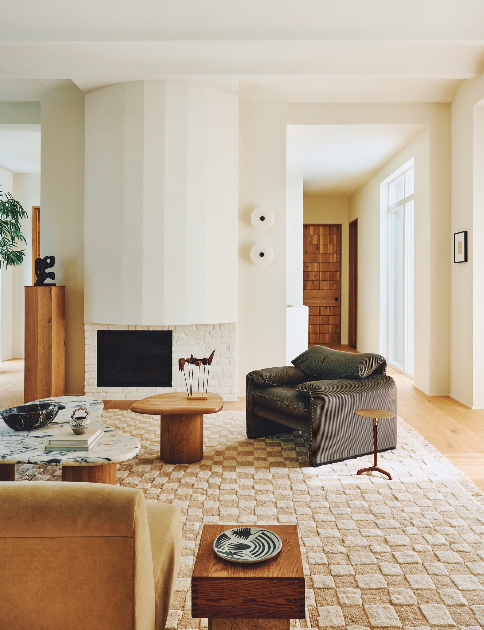 Bramble Hand-Knotted Wool Rug | Irregular Checkerboard Design