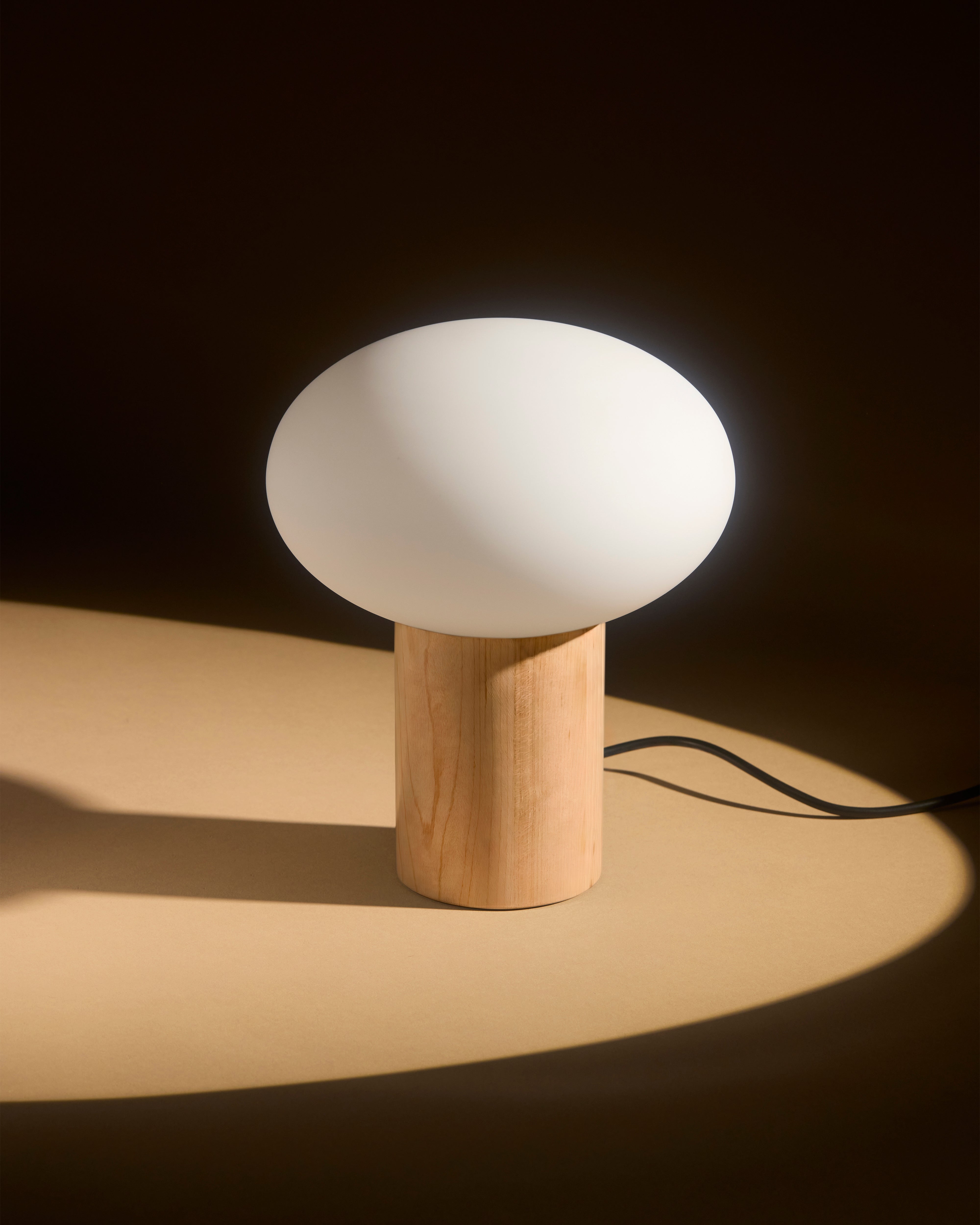 Ivy Glow Table Lamp | Frosted Oval Globe, USB-C Port