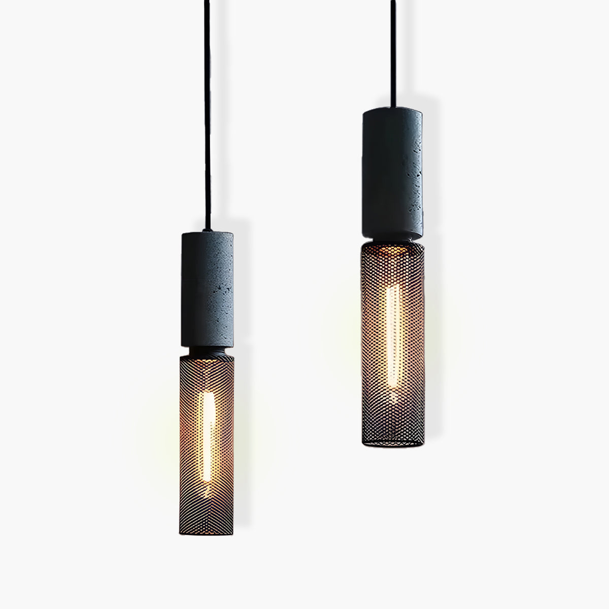 Brix Industrial Pendant Light | Cement & Iron, Adjustable Cable