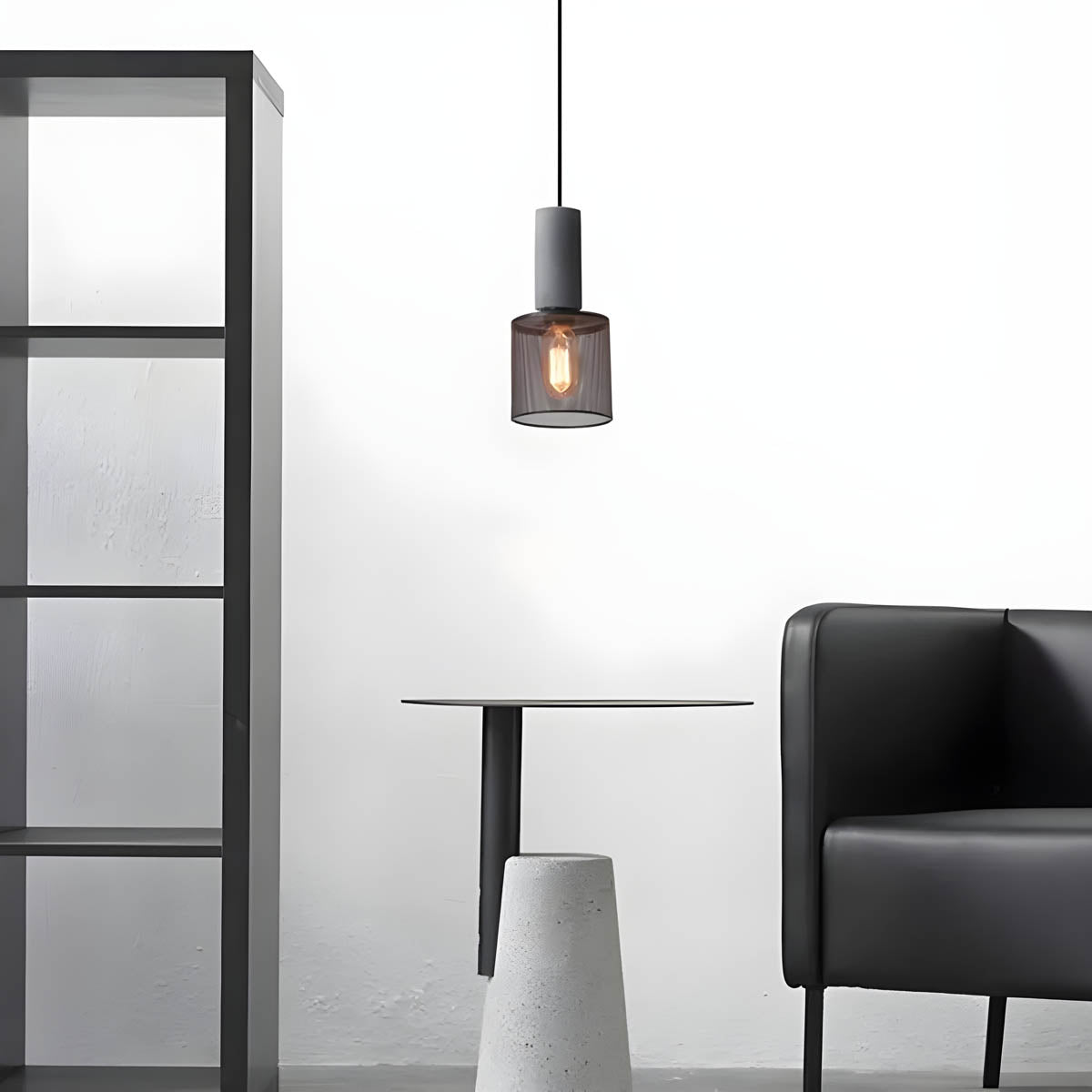 Brix Industrial Pendant Light | Cement & Iron, Adjustable Cable