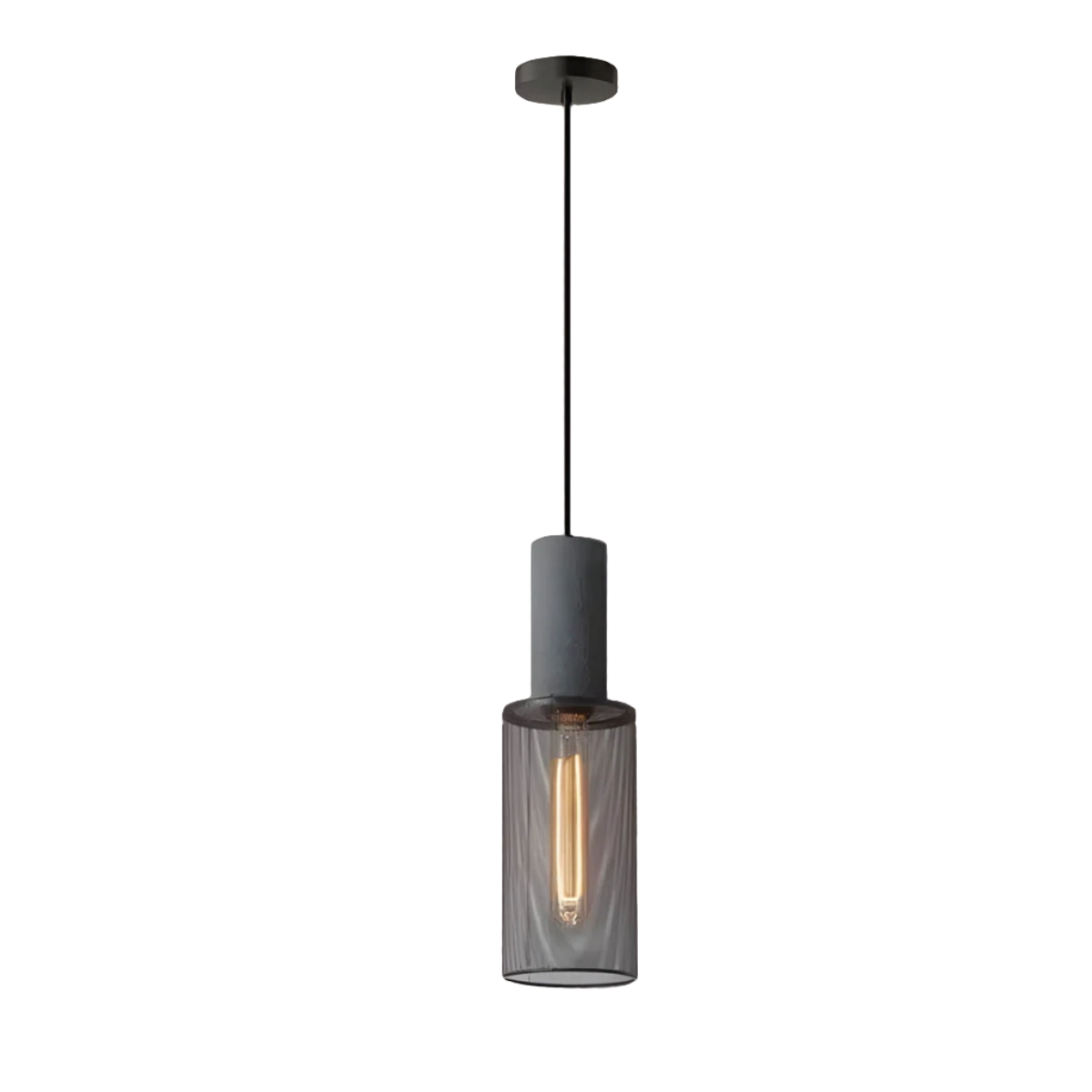 Brix Industrial Pendant Light | Cement & Iron, Adjustable Cable