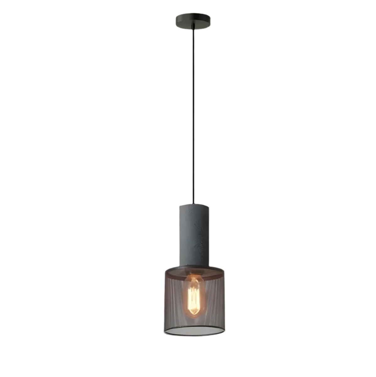Brix Industrial Pendant Light | Cement & Iron, Adjustable Cable