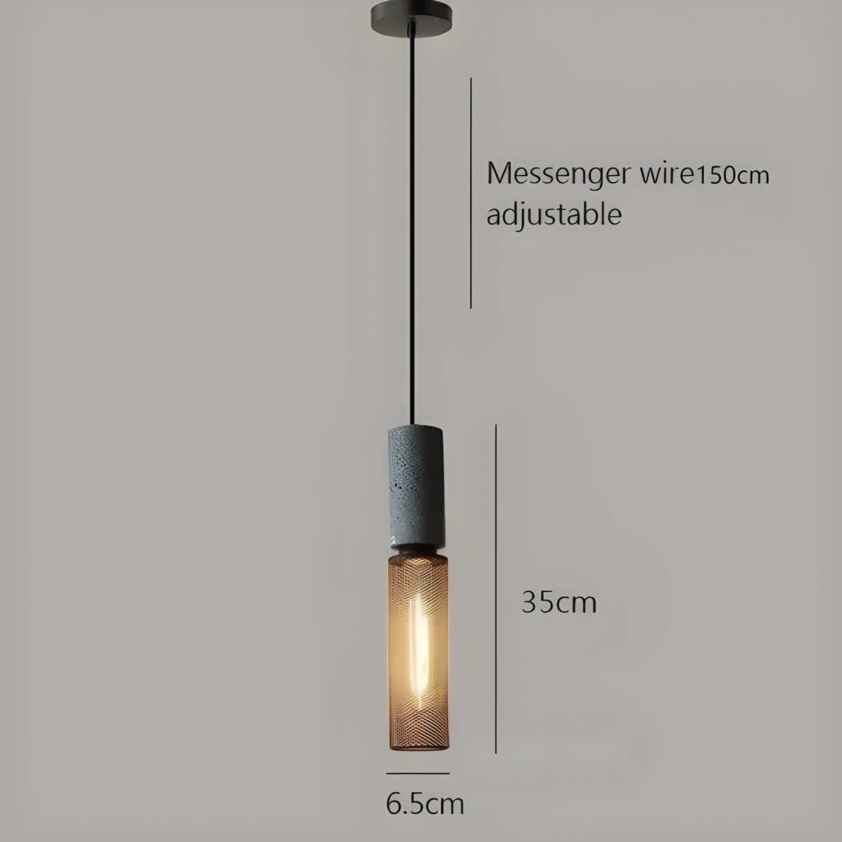 Brix Industrial Pendant Light | Cement & Iron, Adjustable Cable