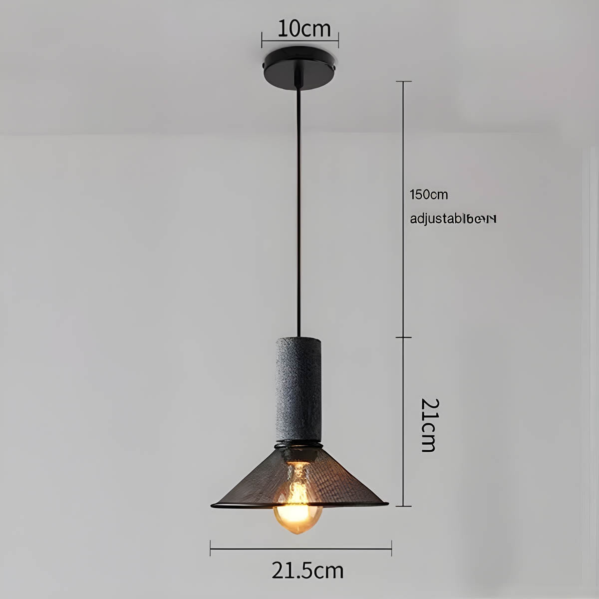 Brix Industrial Pendant Light | Cement & Iron, Adjustable Cable