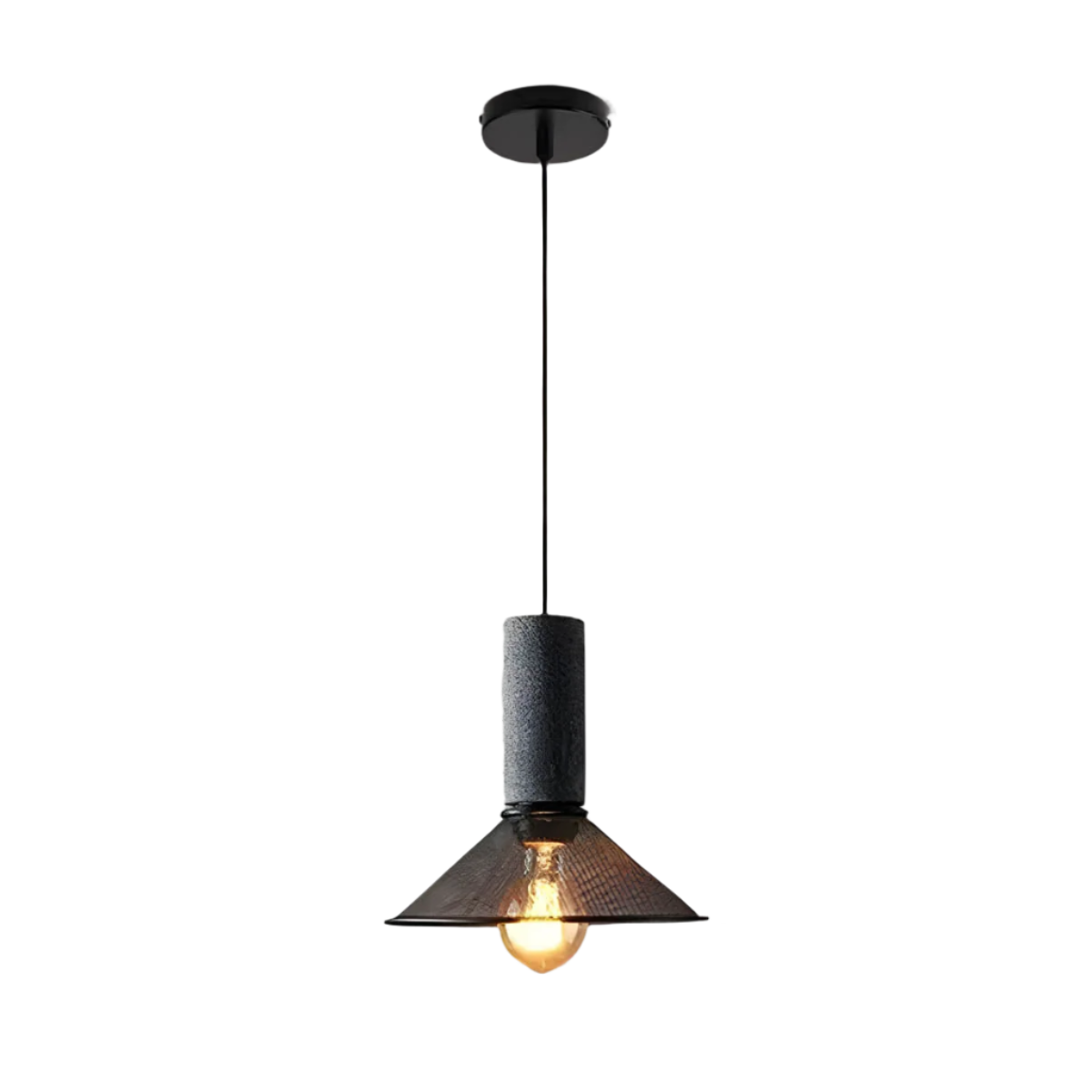Brix Industrial Pendant Light | Cement & Iron, Adjustable Cable