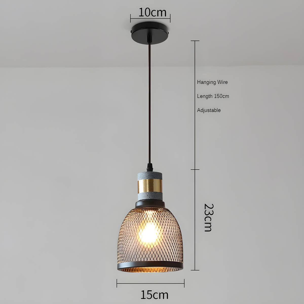 Brix Industrial Pendant Light | Cement & Iron, Adjustable Cable