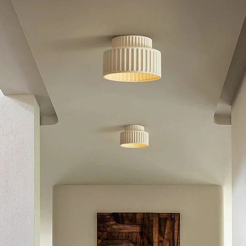 Bello Ceiling Light | Ribbed Resin, Warm Ambient Glow