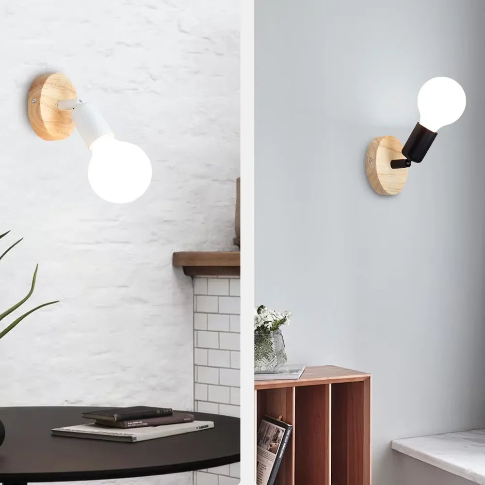 Bello Vintage Wall Lamp | Adjustable Wooden & Metal Sconce