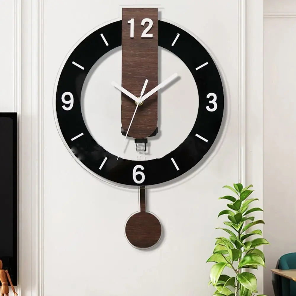Bela Pendulum Wall Clock | Silent Quartz Movement, Modern Acrylic & Wood