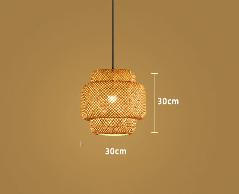 Bela Bamboo Pendant Lamp | Handwoven Rattan Shade, Adjustable Length