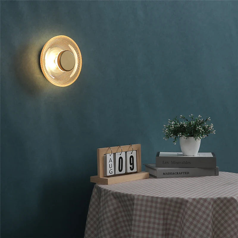 Bela Glass Wall Lamp | Textured Design, Warm LED Illumination