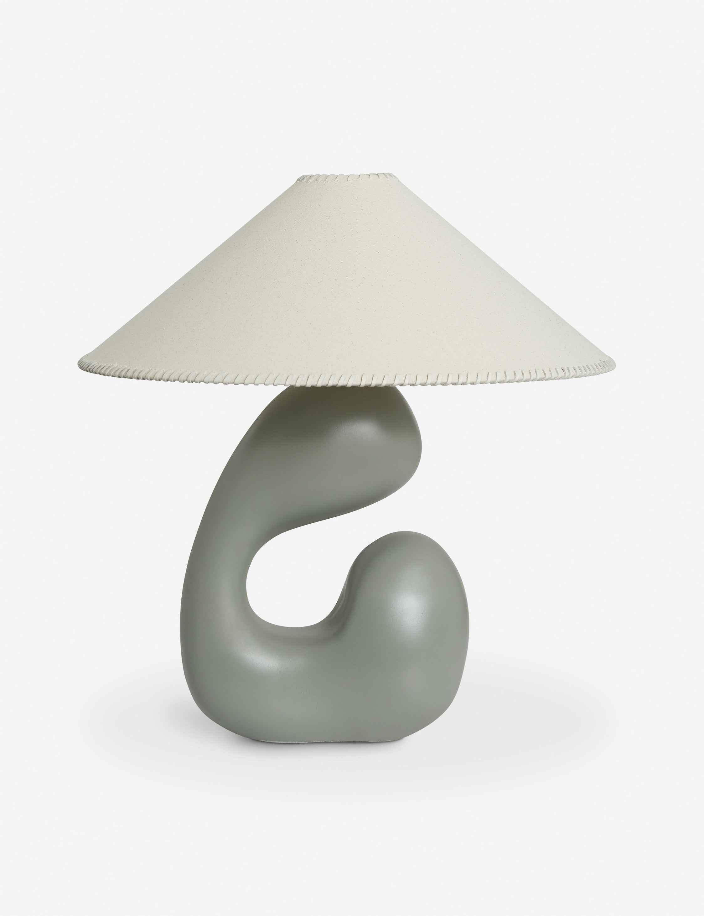 Sage Saguaro Table Lamp | Organic Form, Linen Shade