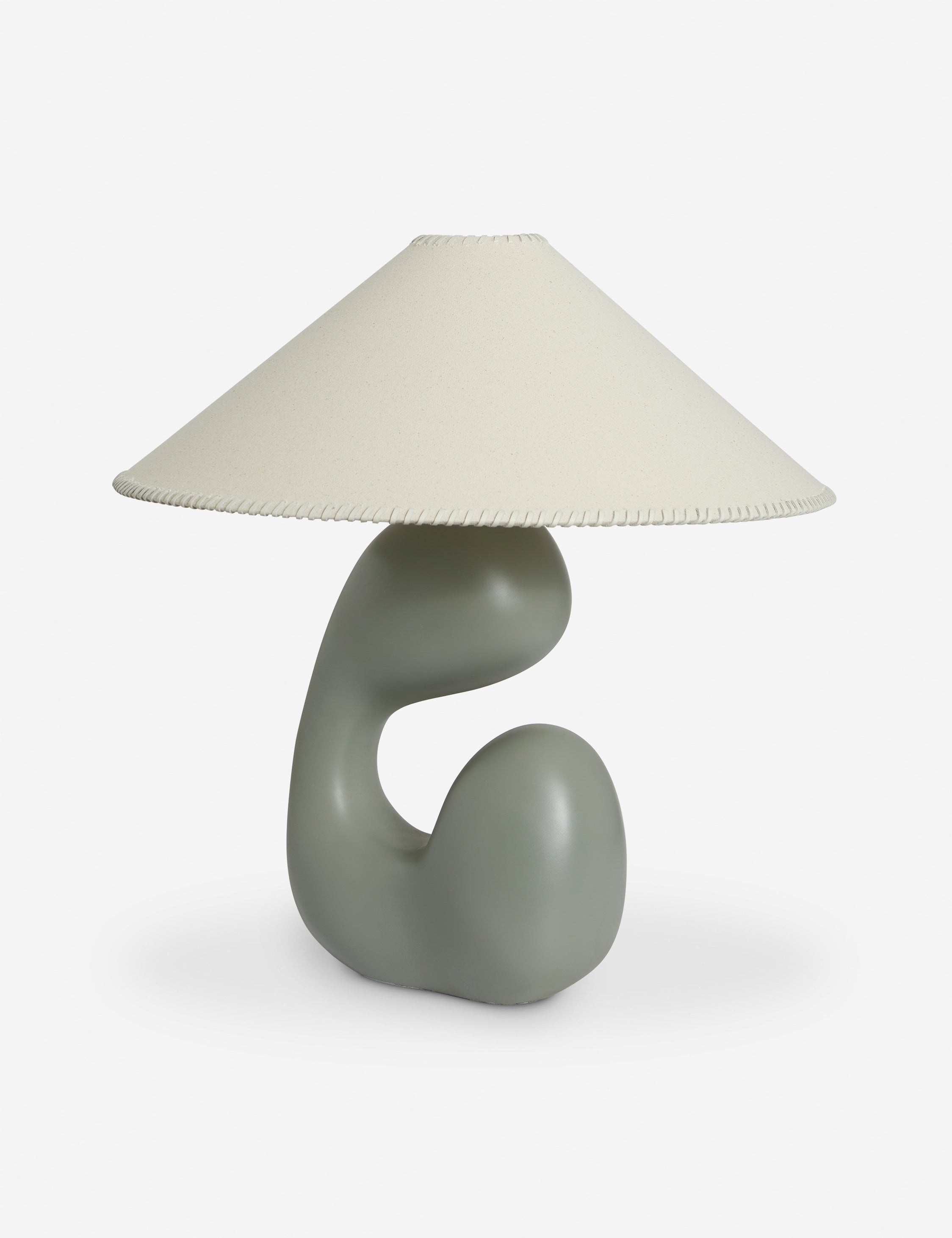Sage Saguaro Table Lamp | Organic Form, Linen Shade